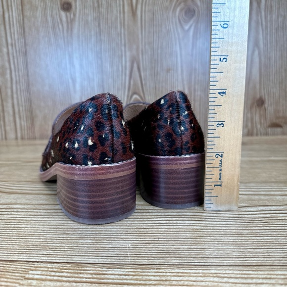 Women’s Madewell The Alex Heeled Loafer in Painted Leopard Calf Hair Sz 5 - Picture 7 of 12